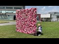 'Twins'-fabric roll-up floral wall assemble | free tutorial|event/party/wedding decor | RoseMorning