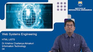 HTML LISTS by Dr. A Krishna Chaitanya