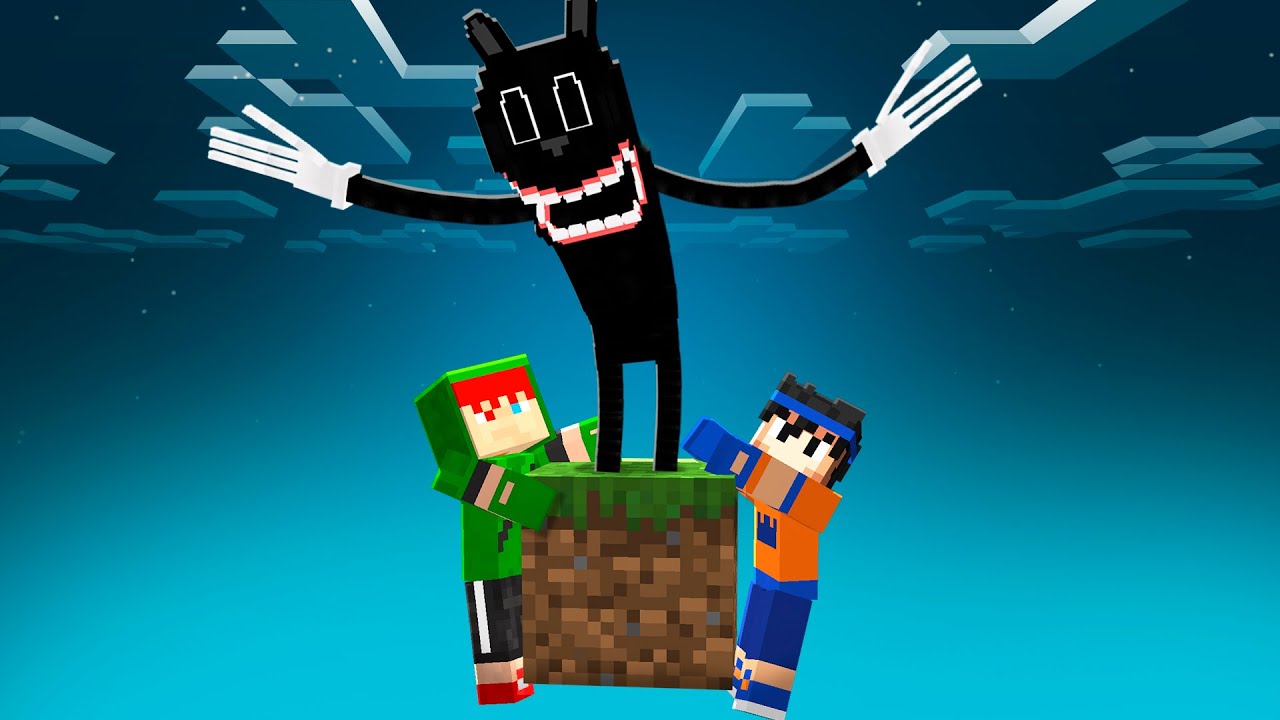 ВЫЖИВАЯ всего НА 1 БЛОКЕ с CARTOON CAT в MINECRAFT!!