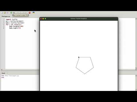 How to make a pentagon using python.