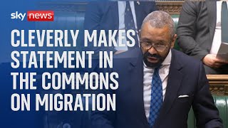 Home secretary James Cleverly announces measures to cut migration to the UK