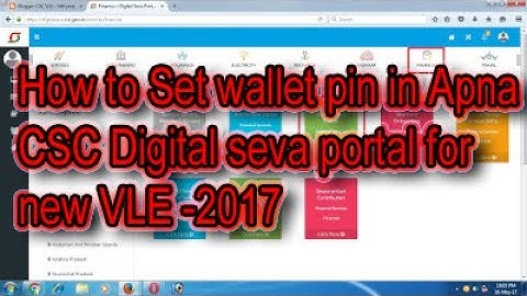 How to Set wallet pin in Apna CSC Digital seva portal for new VLE -2017
