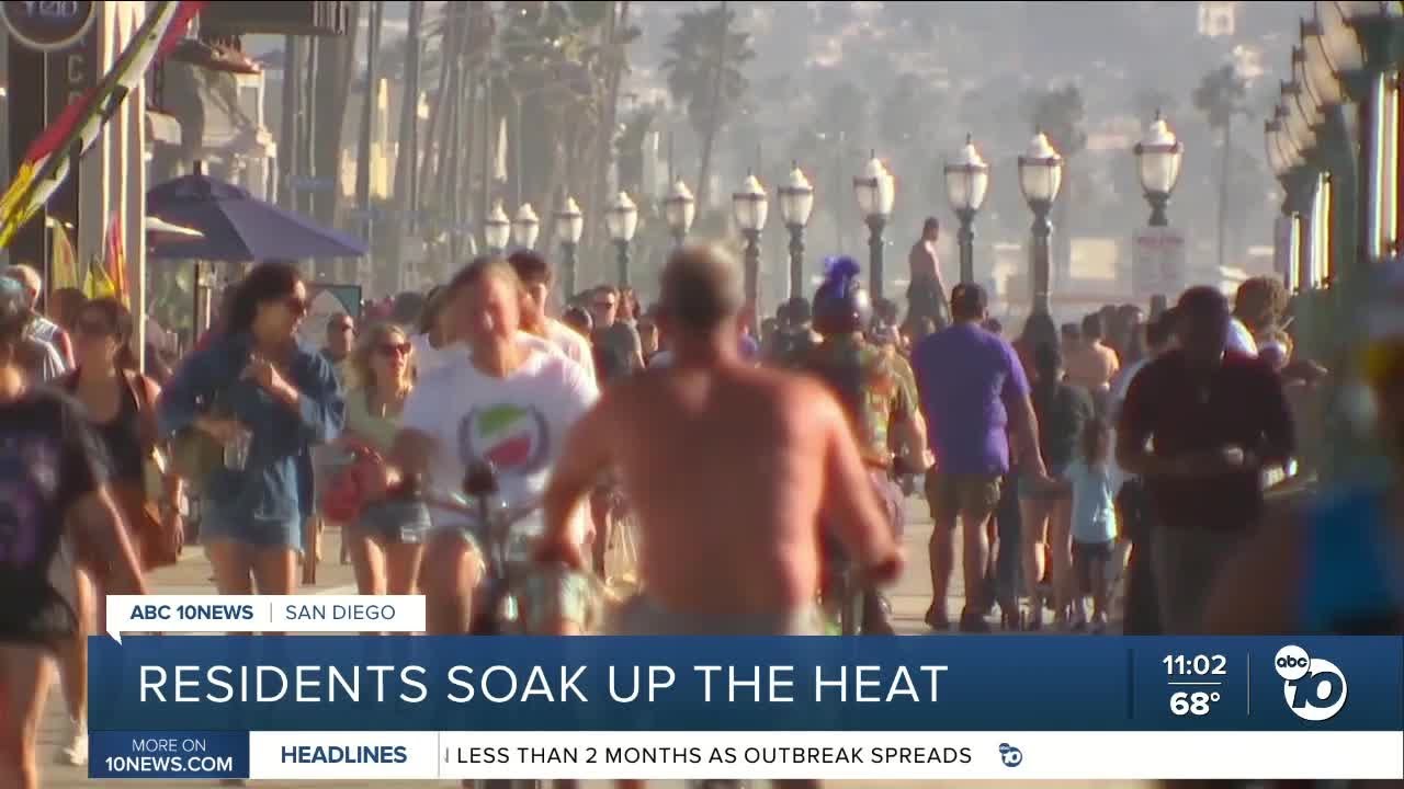 San Diego heat draws crowds to beaches and boosts local businesses