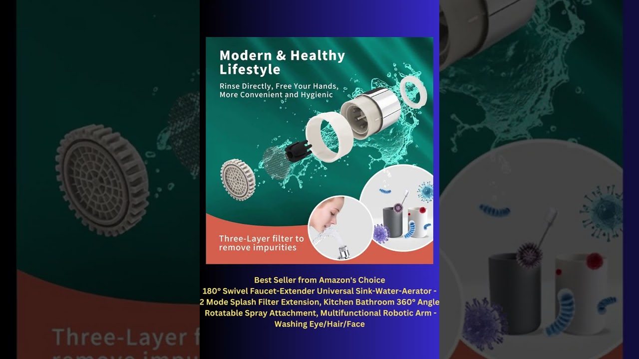 Best Seller from Amazon's Choice 1080° Swivel Faucet Extender Universal Sink Water Aerator 