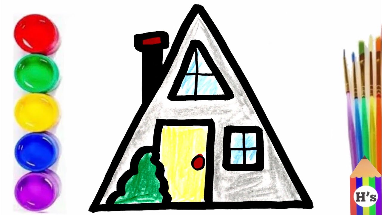How To Draw a Cute House | Bolalar uchun rasm uyi | рисунок домика для ...