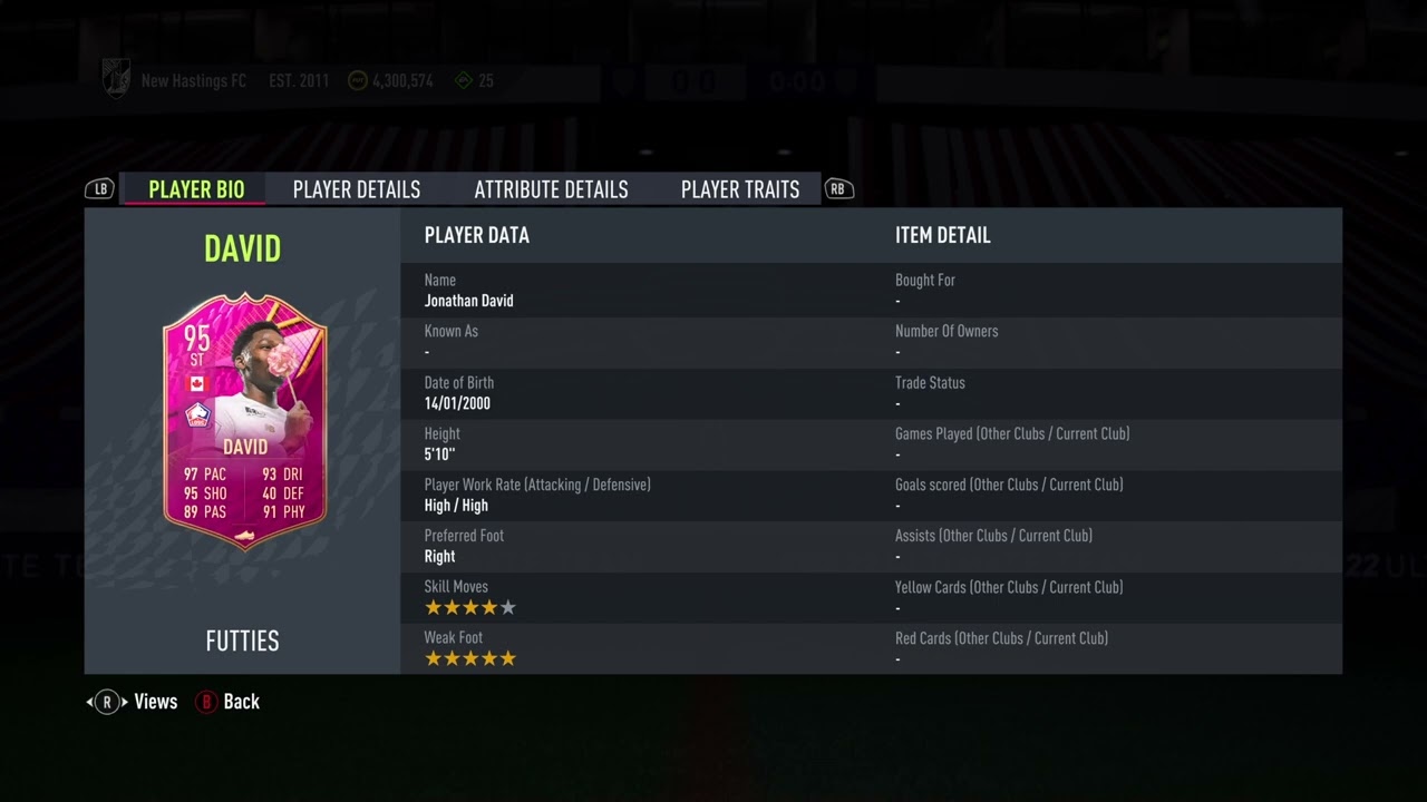 95 Jonathan David FUTTIES SBC FIFA 22