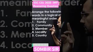 SSC REASONING New pattern base Question |Latest Update Reasoning Question by Sombir Sir | REASONING