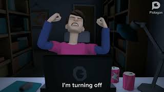 Plotagon laziness S1 E13: gayloo hacks Steve jr's computer/ gounded