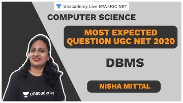Most Expected Question | Computer Science | DBMS | Nisha | NTA UGC NET 2020