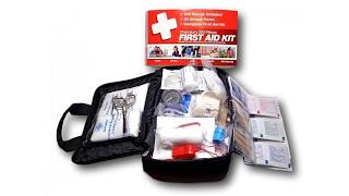 300 Piece (40 Unique Items) First Aid Kit w/ Bag by M2 Basics   FREE First Aid Guide | ...