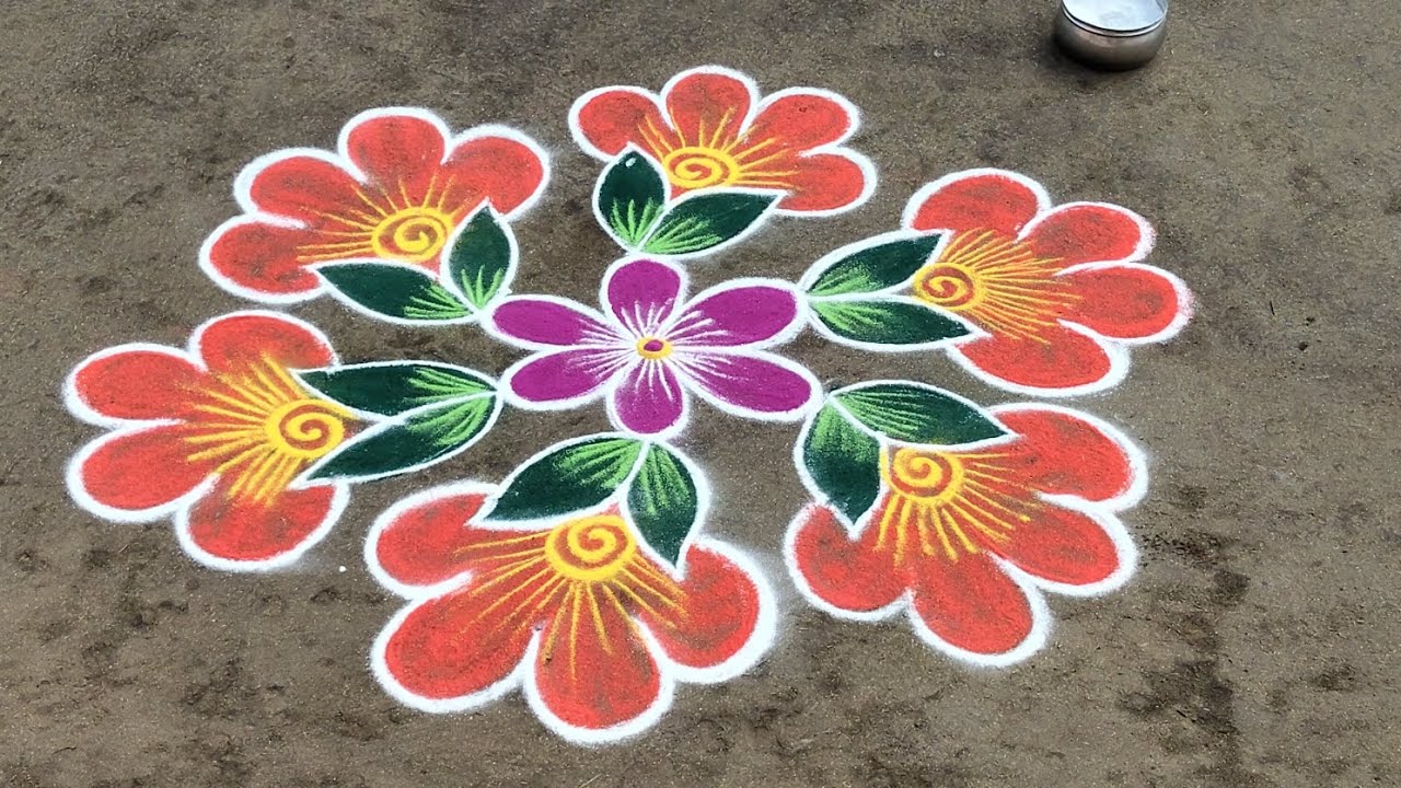 2 beautiful Rangoli kolam / colour rangoli kolam 