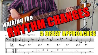 How to Play Walking Bass Lines to the Rhythm Changes 🎵 | 5 Great Walking Bass Approaches
