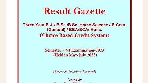 6th semester result out jammu University||jammu University latest news||jammu University Today news