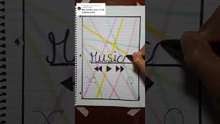 portada fácil y bonita de musica#shorts