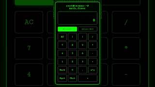 termux_mathx my app 🤩 hacker style calculator #shorts #minecraft #trending