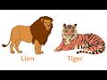 Animal Names for Kids 🐶🐱 | Wild Animals | Lion Tiger Animal Rhymes for Children