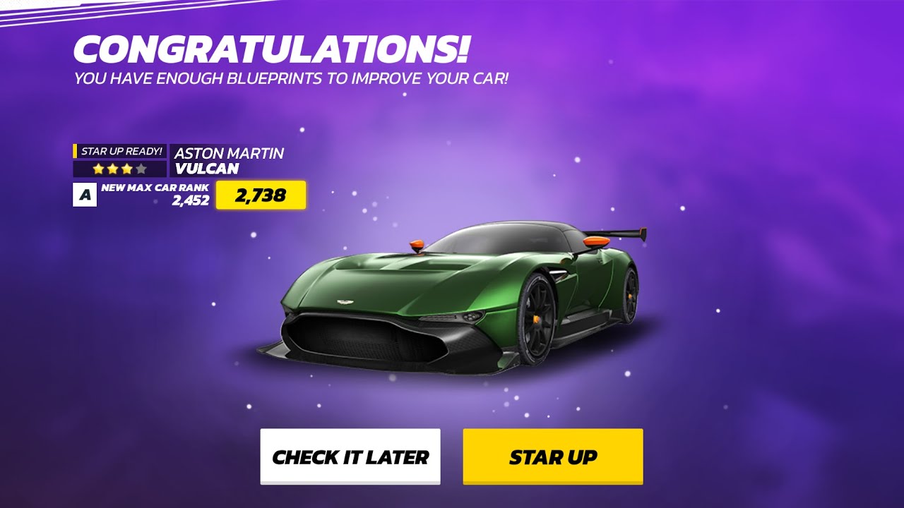 ASTON MARTIN VULCAN | Asphalt 9 Legends | Star Up | Engine Upgrade