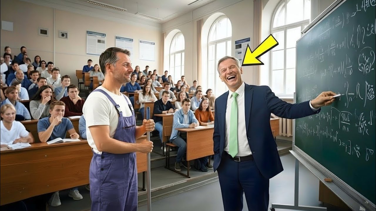 “Te Dou o Meu Salário Se Resolver Isso” — Zombou o Professor… Mas o Faxineiro o Surpreendeu!