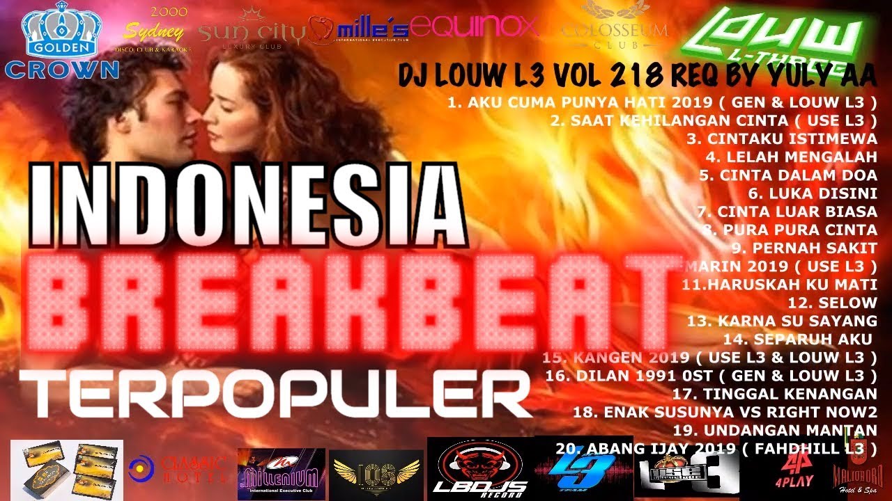 KOLEKSI BREAKBEAT INDO TERPOPULER!!!!! NONSTOP!!! DJ PURA PURA CINTA VS KEMARIN DJ LOUW VOL 218