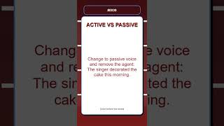 Active vs Passive Voice Quiz | Change to passive voice and remove the agent: The... | Grammar