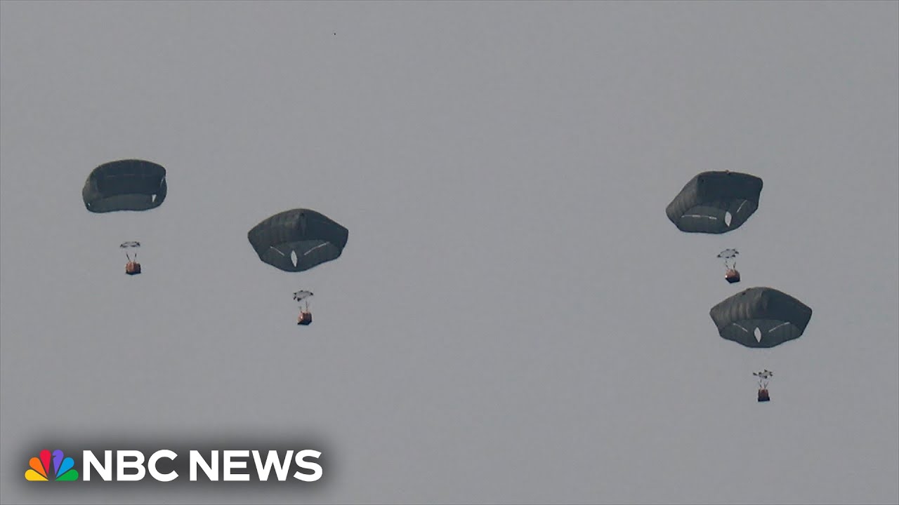 Jordanian army airdrops aid across Gaza