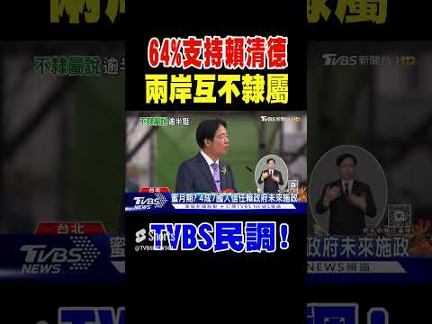 TVBS民調! 64%支持賴清德「兩岸互不隸屬」｜TVBS新聞