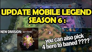 UPDATE MOBILE LEGEND SEASON 6 : NEW DIVISION "MYTHIC" AND 4 HERO TO BANNED IN RANKED MODE ??!? screenshot 5