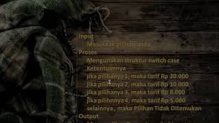 Struktur Switch Case dalam bentuk Algoritma Peseuodocode dan Flowchart