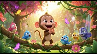 Monkey Song for Kids 🐒 | Monkey on Tree Branch | Nursery Rhymes &amp; Baby Songs