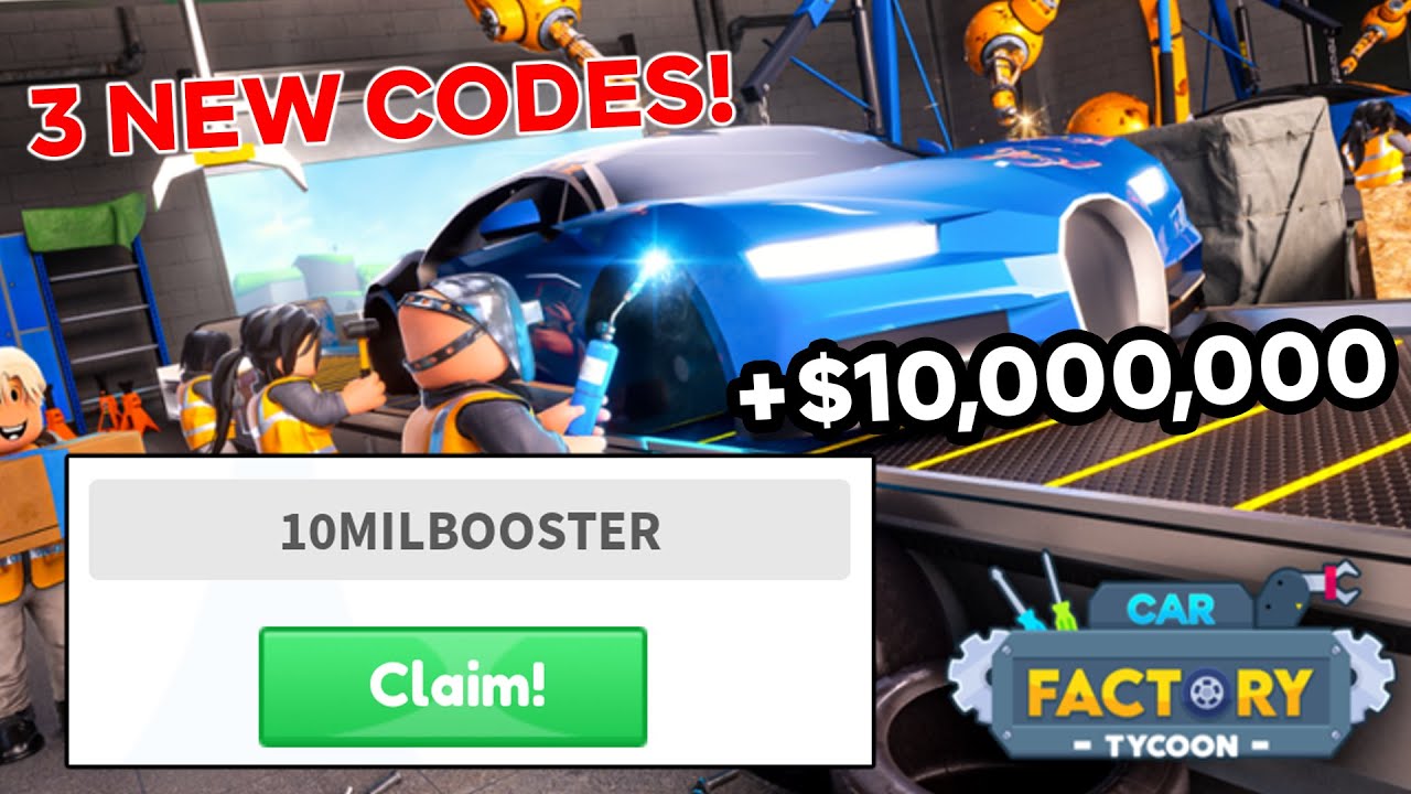 Car Factory Tycoon Codes (December 2023) - Get free cash and gems!