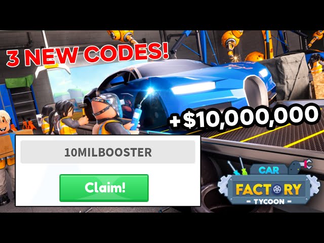 Roblox Car Factory Tycoon Codes – June 2023