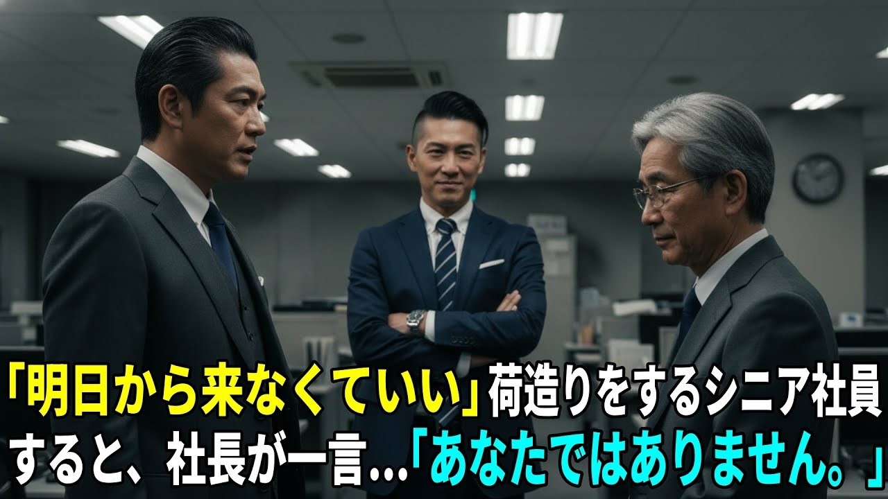 社長「明日から来なくていい」シニア社員「わかりました」帰り支度をすると、社長「あなたではありません」