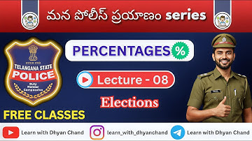 Percentage Lecture – 08 | Election Problems in Percentage | Telangana SI & PC Arithmetic in Telugu
