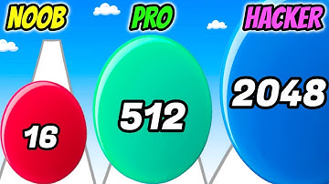 Color Balls 3D 2048 - NOOB vs PRO vs HACKER