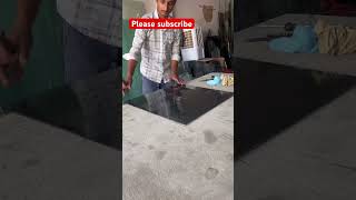 Black glass round glass cutting #glasscutting #viral