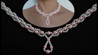 ❤️EASY TO MAKE PEARL BEADED NECKLACE TUTORIAL AT HOME. DIY PEARL NECKLACE ❤️