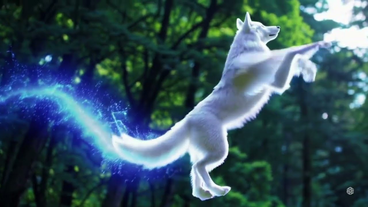Beautiful Flying Wolf 