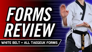 Taekwondo Poomsae Review | White Belt Form + All Taegeuk Forms (Taegeuk 1-8) #taekwondo