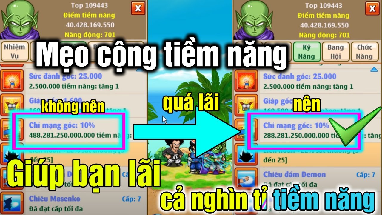 Ngọc Rồng Online: Mẹo cộng tiềm năng giúp bạn lãi được cả nghìn tỉ tiềm năng | Thủ thuật nro quá hay