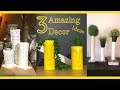 DIY 3 Amazing decor with cardboard tube | Unique Cardboard Decor