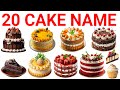 20 केक के नाम | Learn 20 Cake Names inEnglish with Pictures Easy Cake Names Learning Video
