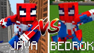 Spider Man in Fisk Superheroes - Minecraft BEDROCK vs Minecraft JAVA screenshot 5