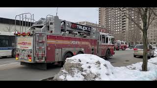 FDNY Engine 66,Ladder 61 Returning To Quarters With One Unruly Driver In The Way In Coop City, Bronx