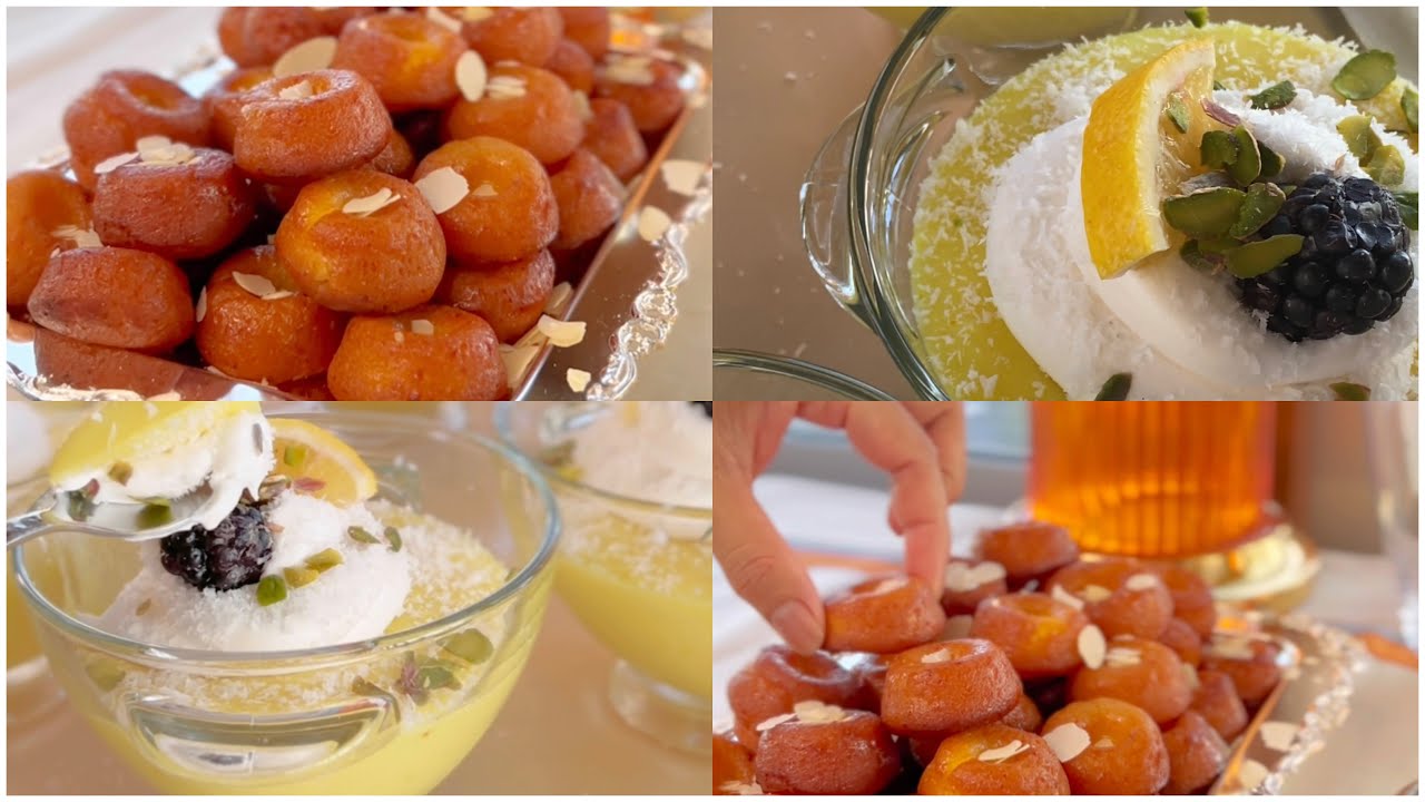 جبنية محشية بالجبن ولا اروع ومحلبية الليمون الذ حلى منعش