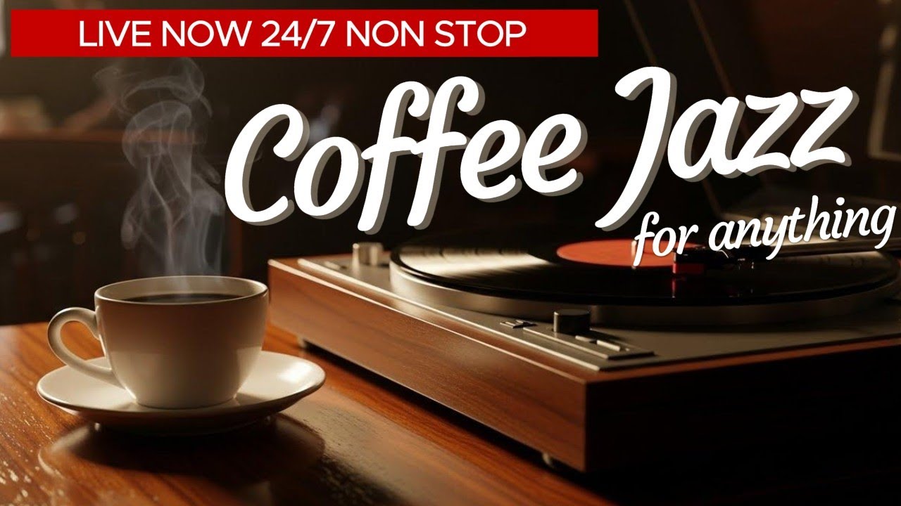 Cozy Jazz Café at Night ☕🎷 Warm Coffee, Vinyl & Rainy Window Mood