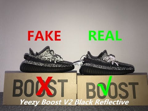 yeezy 350 black reflective fake