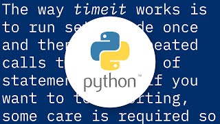 How to use timeit module