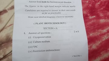 BSc 6th semester Botany hons. Previous year question, Berhampur University