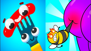 Fork N Sausage Vs Help Me Tricky 🌻☀️🐝 Hard Levels Challenge Walkthrough Gameplay RG4626