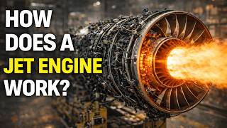 How Does a Jet Engine Work? Turbofan Engine, Compressor, Combustion Chamber, Turbine and Thrust!